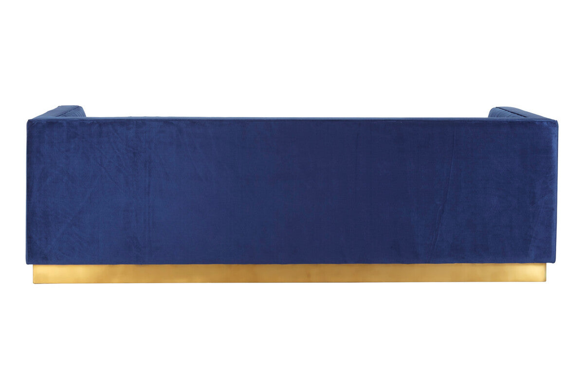 Opal Deep Blue Velvet 3 Seater Sofa
