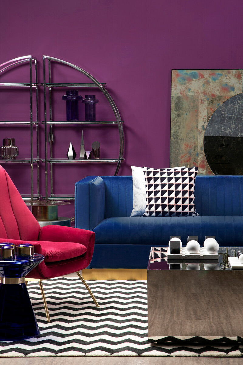 Opal Deep Blue Velvet 3 Seater Sofa