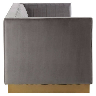 Opal Grey Velvet 3 Seater Sofa
