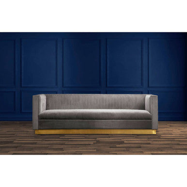 Opal Grey Velvet 3 Seater Sofa