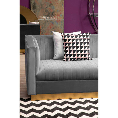 Opal Grey Velvet 3 Seater Sofa