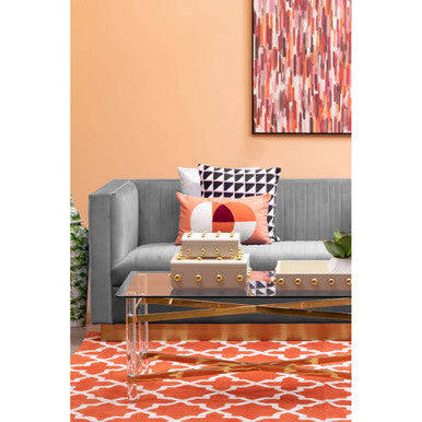 Opal Grey Velvet 3 Seater Sofa