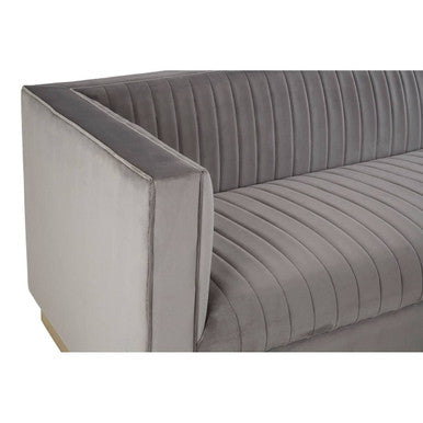 Opal Grey Velvet 3 Seater Sofa