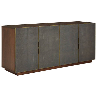 Kempton Grey Shagreen Effect 4 Door Sideboard