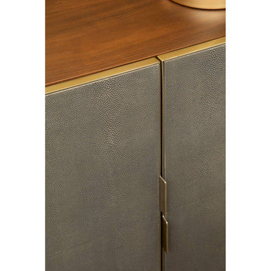 Kempton Grey Shagreen Effect 4 Door Sideboard