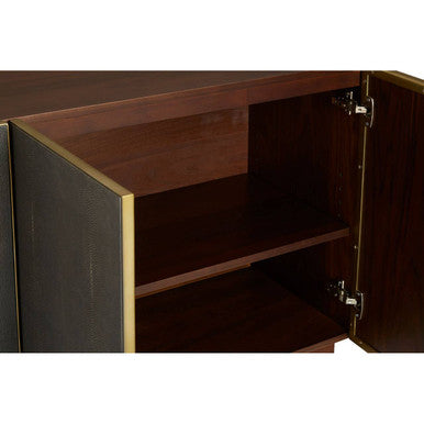 Kempton Grey Shagreen Effect 4 Door Sideboard