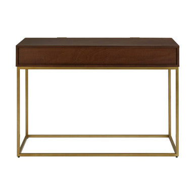 Textured Shahgreen 2 Drawer Gold Finish Console Table | Kempton