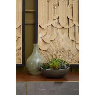 Textured Shahgreen 2 Drawer Gold Finish Console Table | Kempton