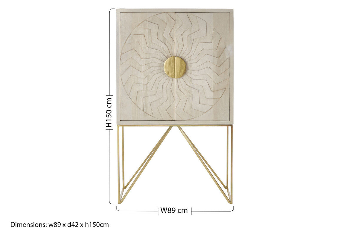 Sadras Whitewash Mango Wood Cabinet