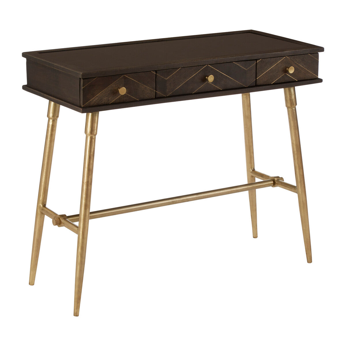 Sagor Dark Mango Wood Console Table with Drawers