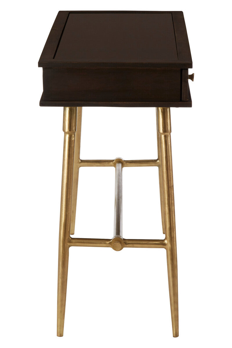 Sagor Dark Mango Wood Console Table with Drawers