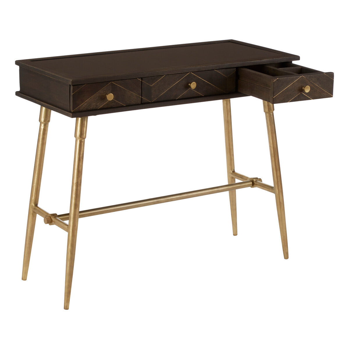 Sagor Dark Mango Wood Console Table with Drawers