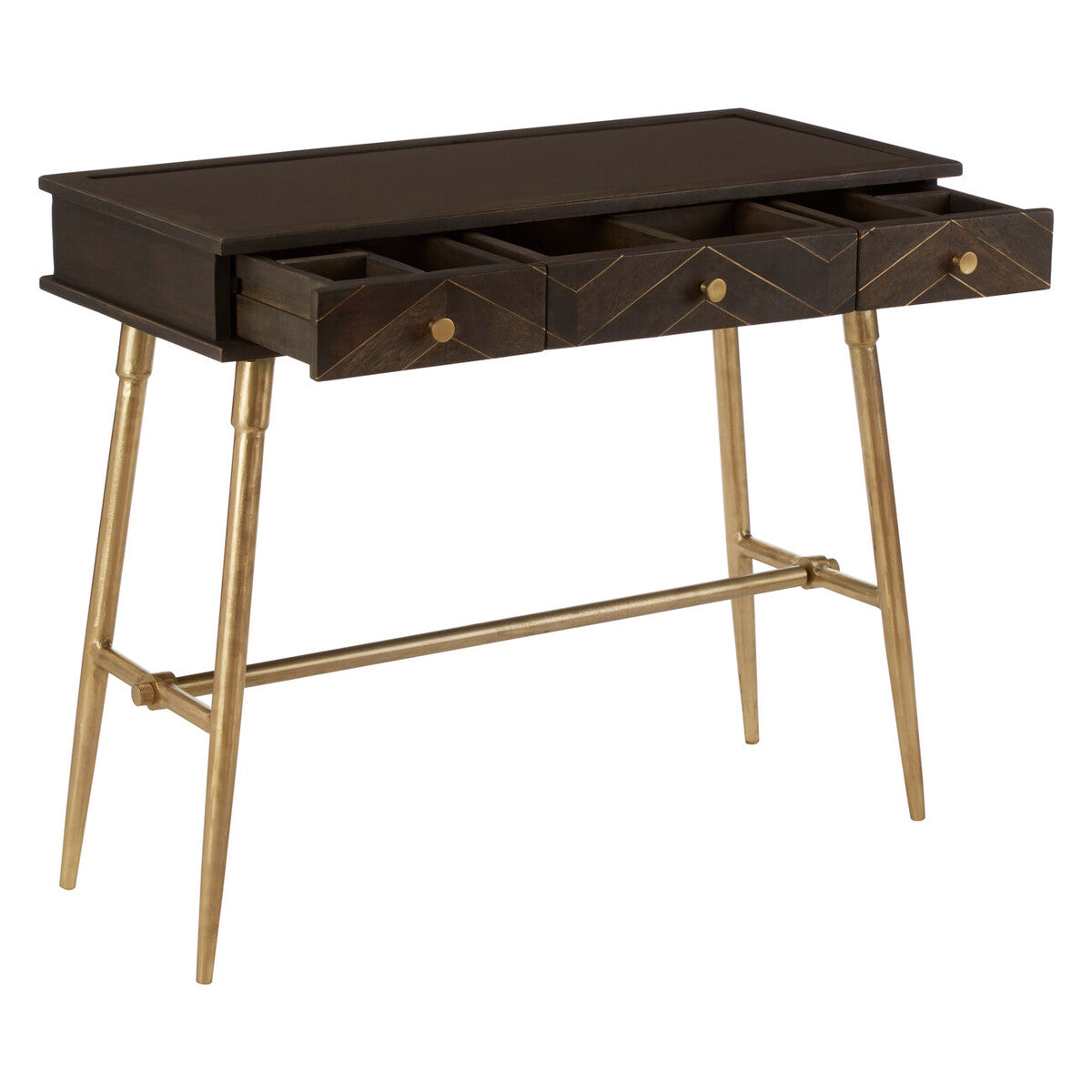 Sagor Dark Mango Wood Console Table with Drawers