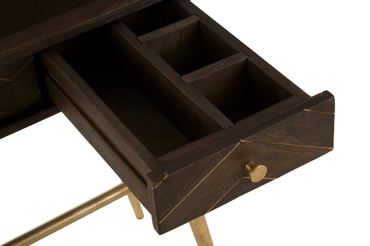 Sagor Dark Mango Wood Console Table with Drawers