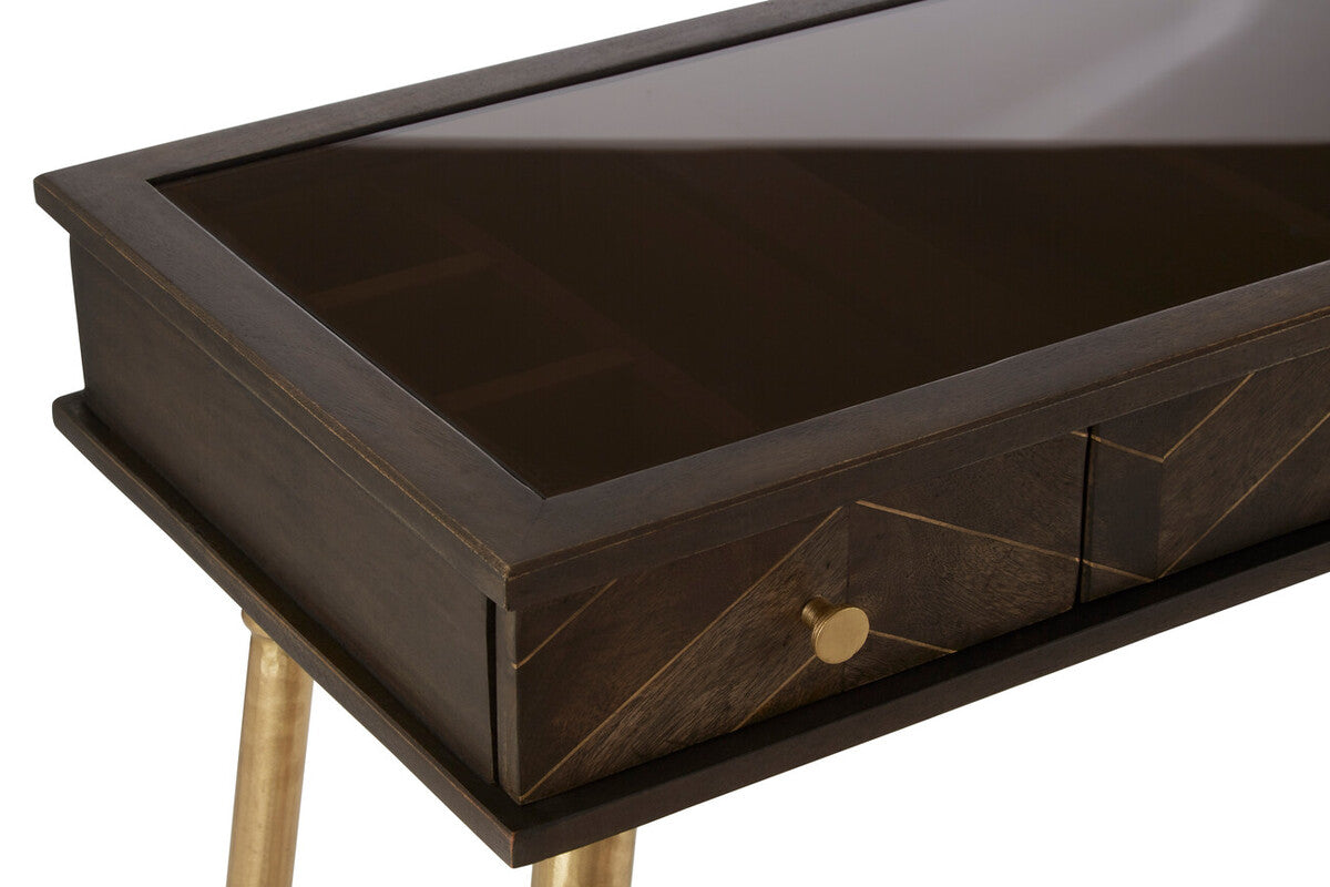 Sagor Dark Mango Wood Console Table with Drawers