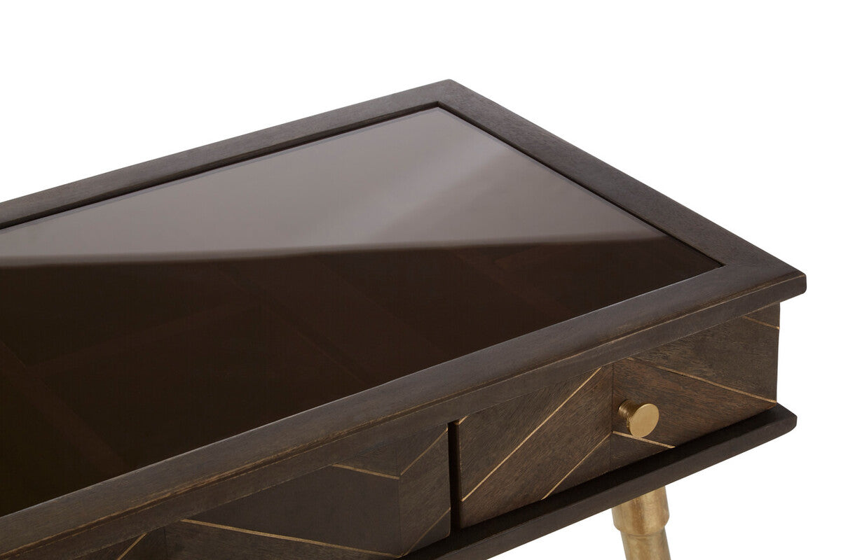 Sagor Dark Mango Wood Console Table with Drawers