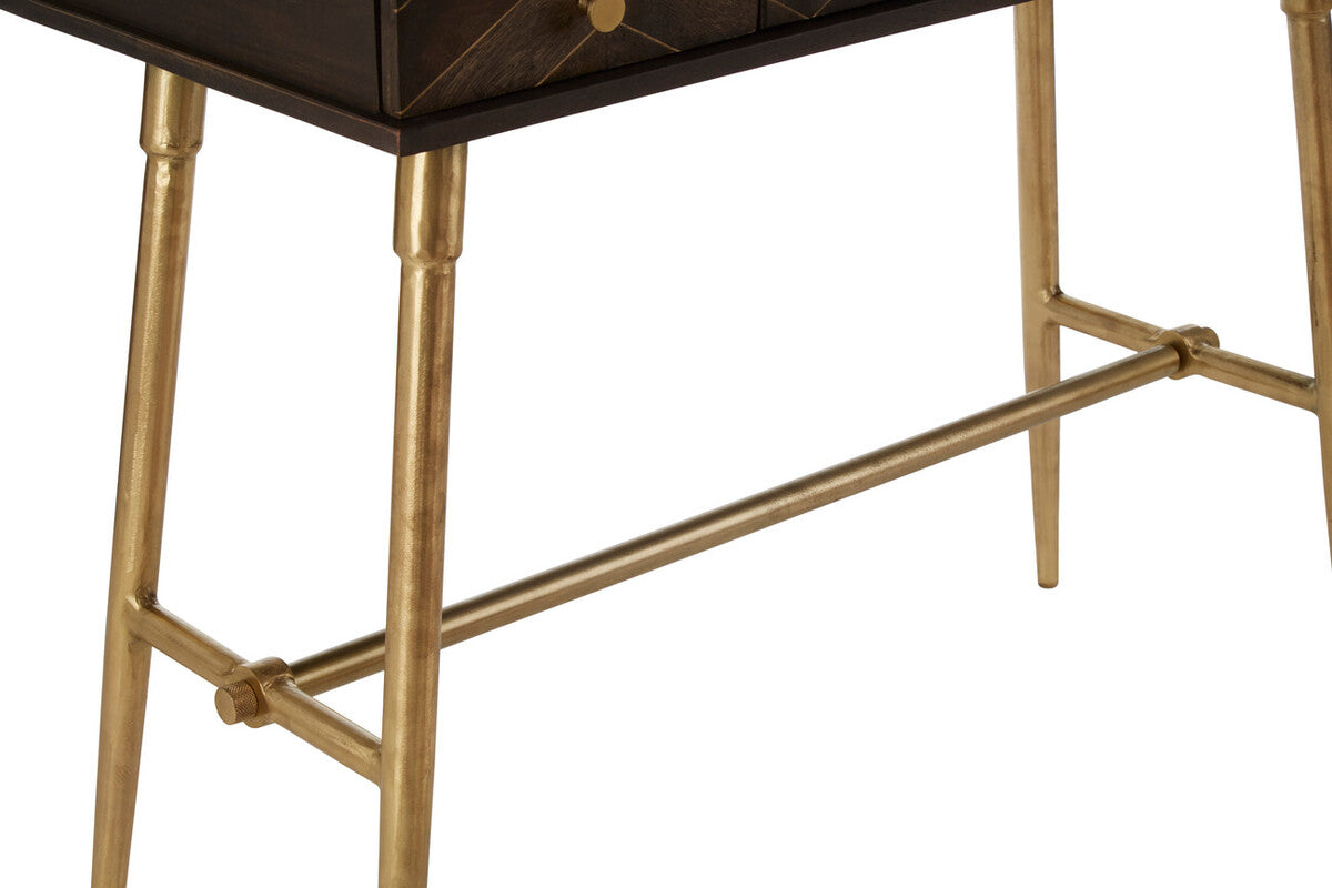 Sagor Dark Mango Wood Console Table with Drawers