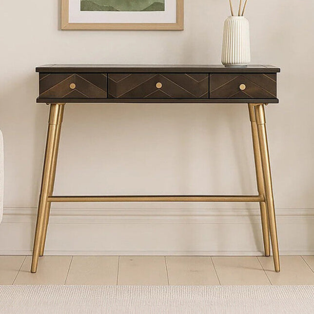 Sagor Dark Mango Wood Console Table with Drawers