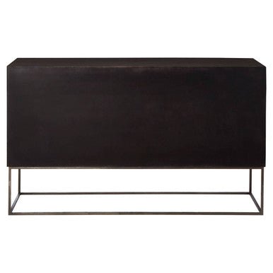 Saira Grey Carved Mango Wood 4 Door Sideboard