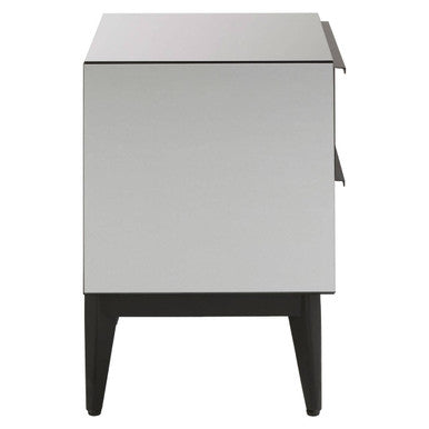 Rovigo Black Finish and Mirrored 2 Drawer Chest