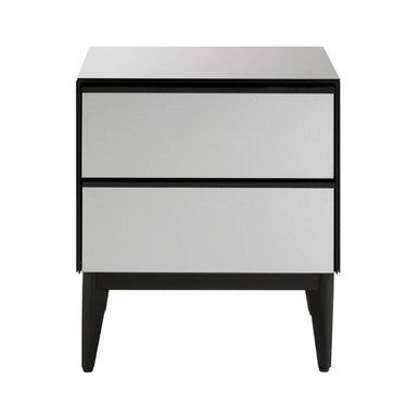 Rovigo Black Finish and Mirrored 2 Drawer Chest