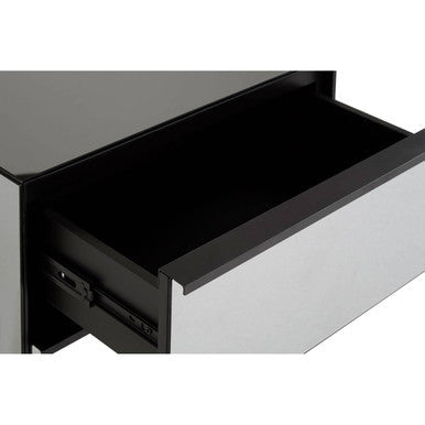 Rovigo Black Finish and Mirrored 2 Drawer Chest