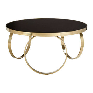 Ragusa Black Mirrored Glass Round Coffee Table