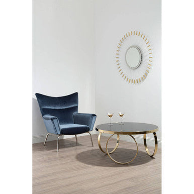Ragusa Black Mirrored Glass Round Coffee Table
