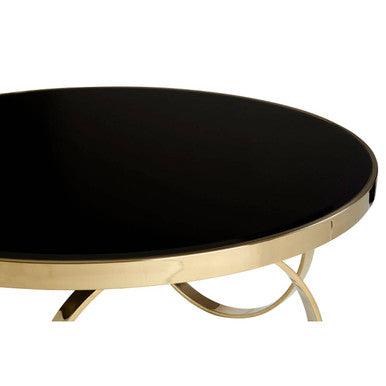 Ragusa Black Mirrored Glass Round Coffee Table