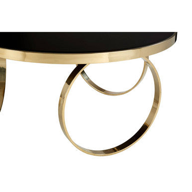 Ragusa Black Mirrored Glass Round Coffee Table