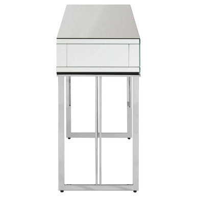 Rovo Mirrored and Silver Finish Console Table with Drawers
