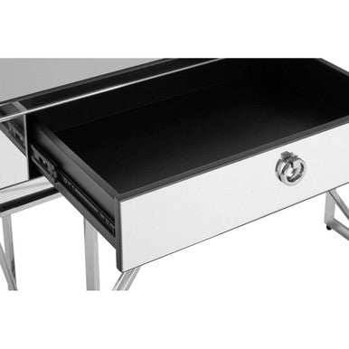 Rovo Mirrored and Silver Finish Console Table with Drawers