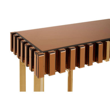 Rivoli Gold Mirrored Console Table with Drawer