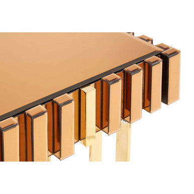 Rivoli Gold Finish and Mirrored Side Table