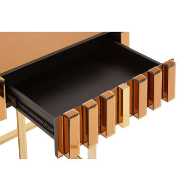 Rivoli Gold Finish and Mirrored Side Table