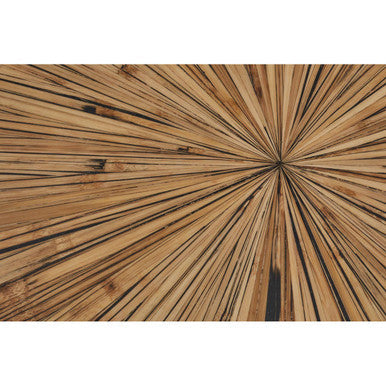 Gabo Black and Natural Bamboo Small Round Coffee Table