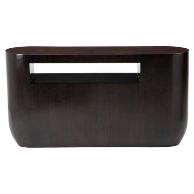Gabelle Black Bamboo Oval Console Table