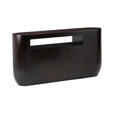 Gabelle Black Bamboo Oval Console Table