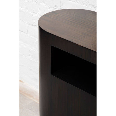 Gabelle Black Bamboo Oval Console Table