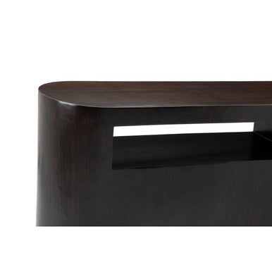 Gabelle Black Bamboo Oval Console Table