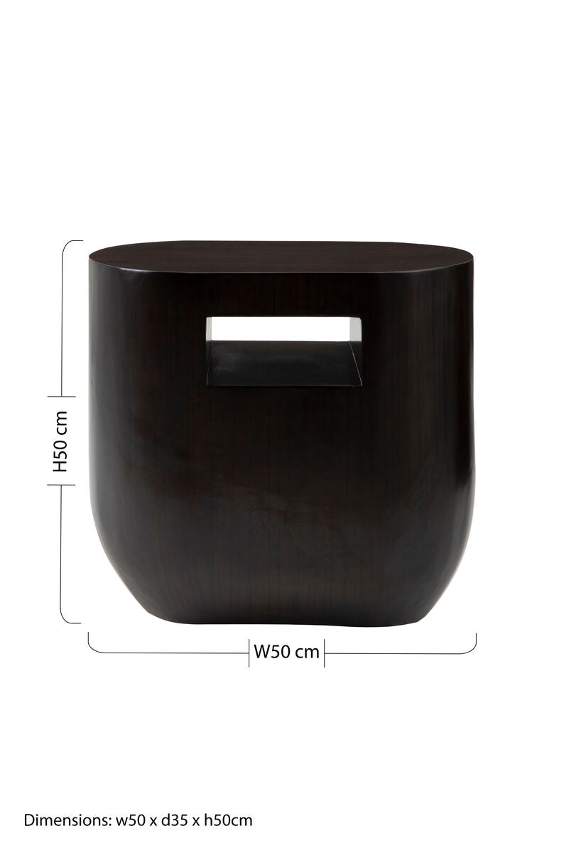 Gabelle Ebony Bamboo Oval Side Table