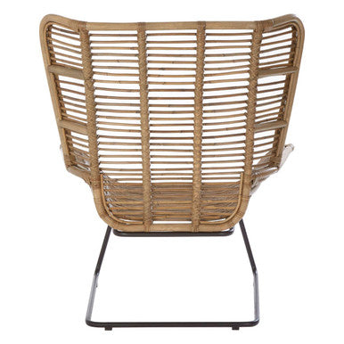 Manado Natural Kubu Rattan Lounge Chair and Footstool