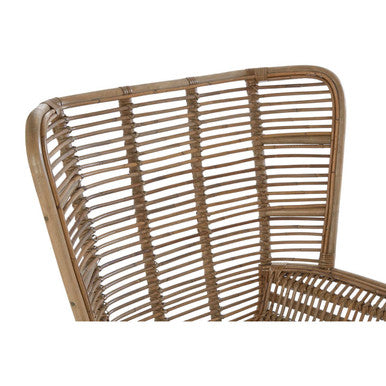 Manado Natural Kubu Rattan Lounge Chair and Footstool
