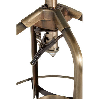 Gator Black Ash Wood and Brass Finish Adjustable Bar Stool