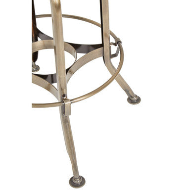 Gator Black Ash Wood and Brass Finish Adjustable Bar Stool