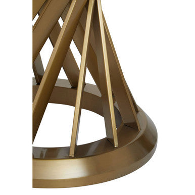 Anzio Black Glass Round Dining Table with Brushed Gold Finish Base