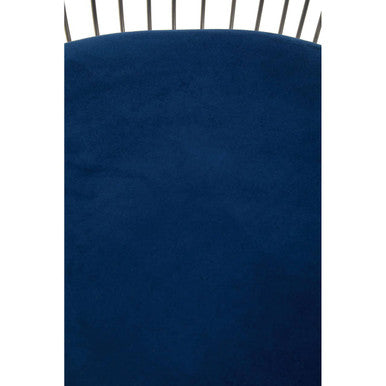 Anzio Navy Blue Velvet Chair with Brushed Silver Finish Frame