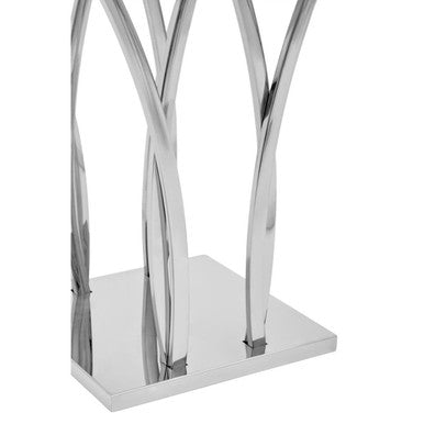 Arenza Black Marble Side Table with Silver Finish Frame