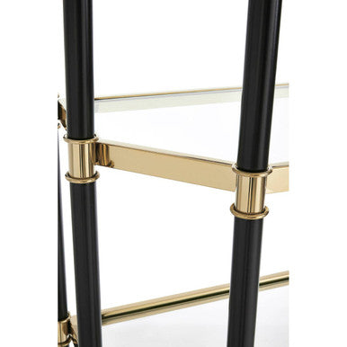 Allessi Clear Glass and Champagne Finish 5 Tier Shelf Unit
