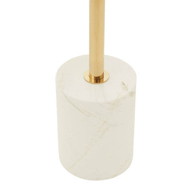 Oria White Marble Effect Glass Round Side Table